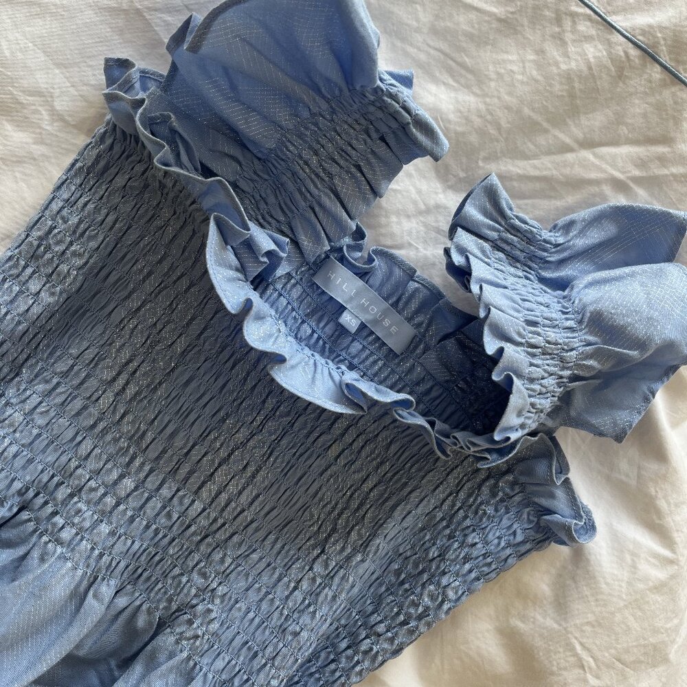 XS HILL HOUSE HOME ELLIE NAP DRESS, LIMITED EDITION, BLUE GLITTER EFFECT
